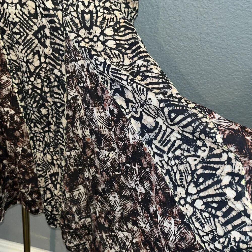 FREE PEOPLE Batik Tribal Flowy Boho Bohemian Flowy Baby Doll Dress - NWT - XS